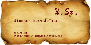 Wimmer Szonóra névjegykártya